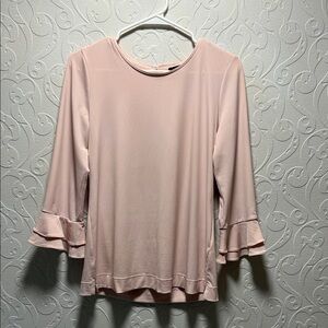 Karl Lagerfeld Soft Pink Blouse with Ruffle Sleeves